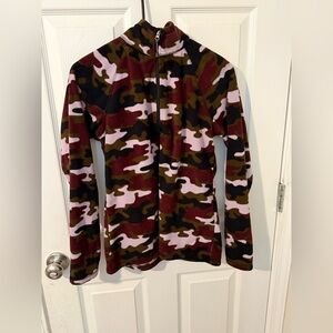 Eddie Bauer Women's Camouflage Fleece 1/4 zip pullover - Pink, Brown, Black